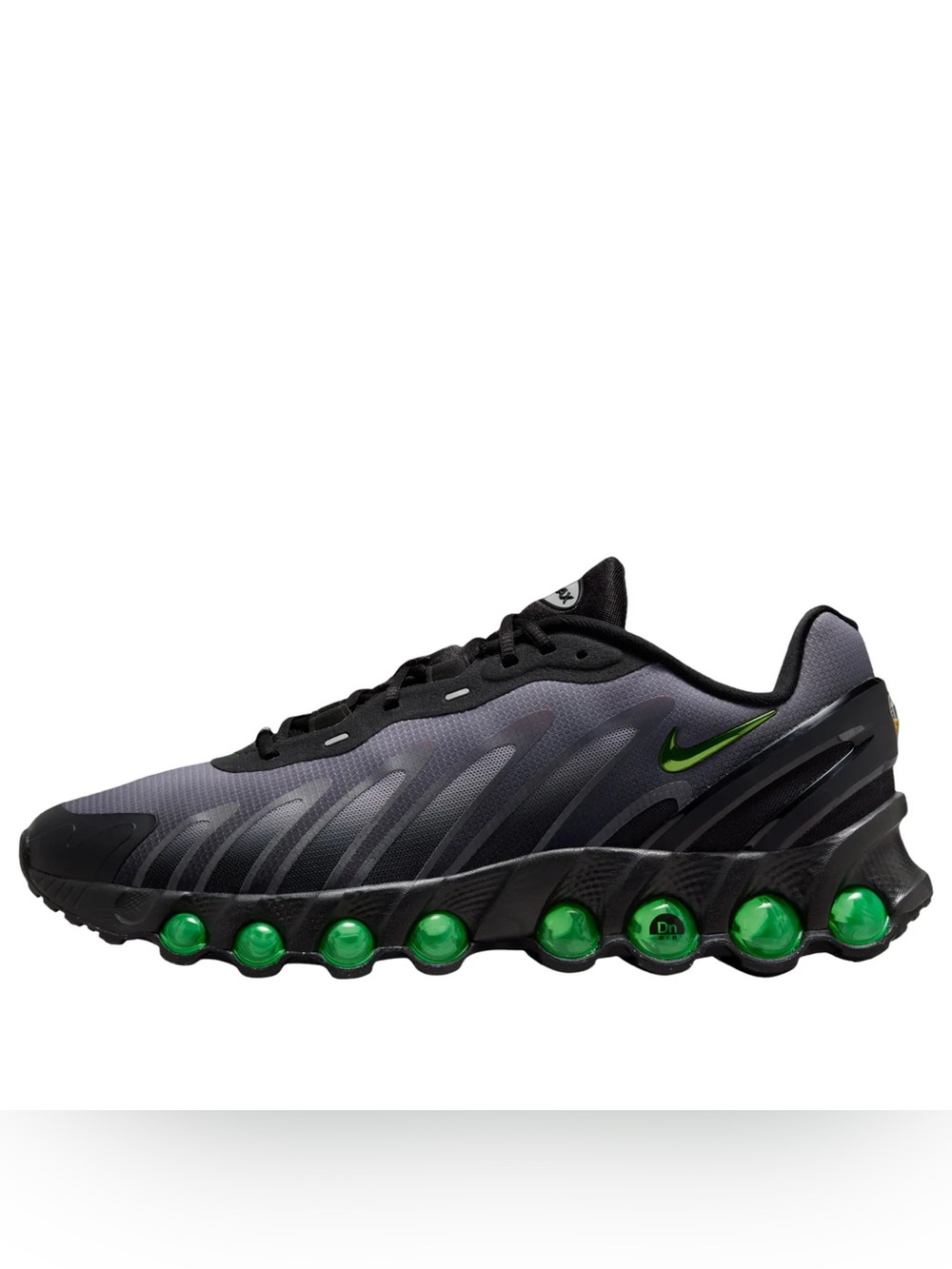 Nike Men's Black and Green Cushioned Running Sneakers